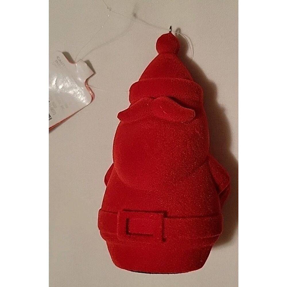 Wondershop Target 2024 Flocked Velvet 4.5" Jolly Santa Table Top Ornament